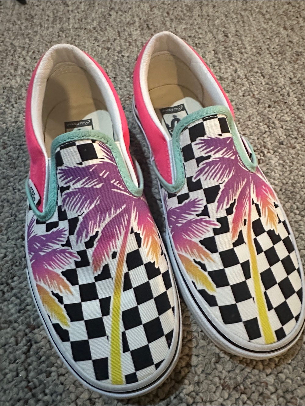 Vans Custom Slip-On Sneakers in Red and White